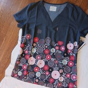 Tafford • Women's Floral Print Active Stretch Scrub Top